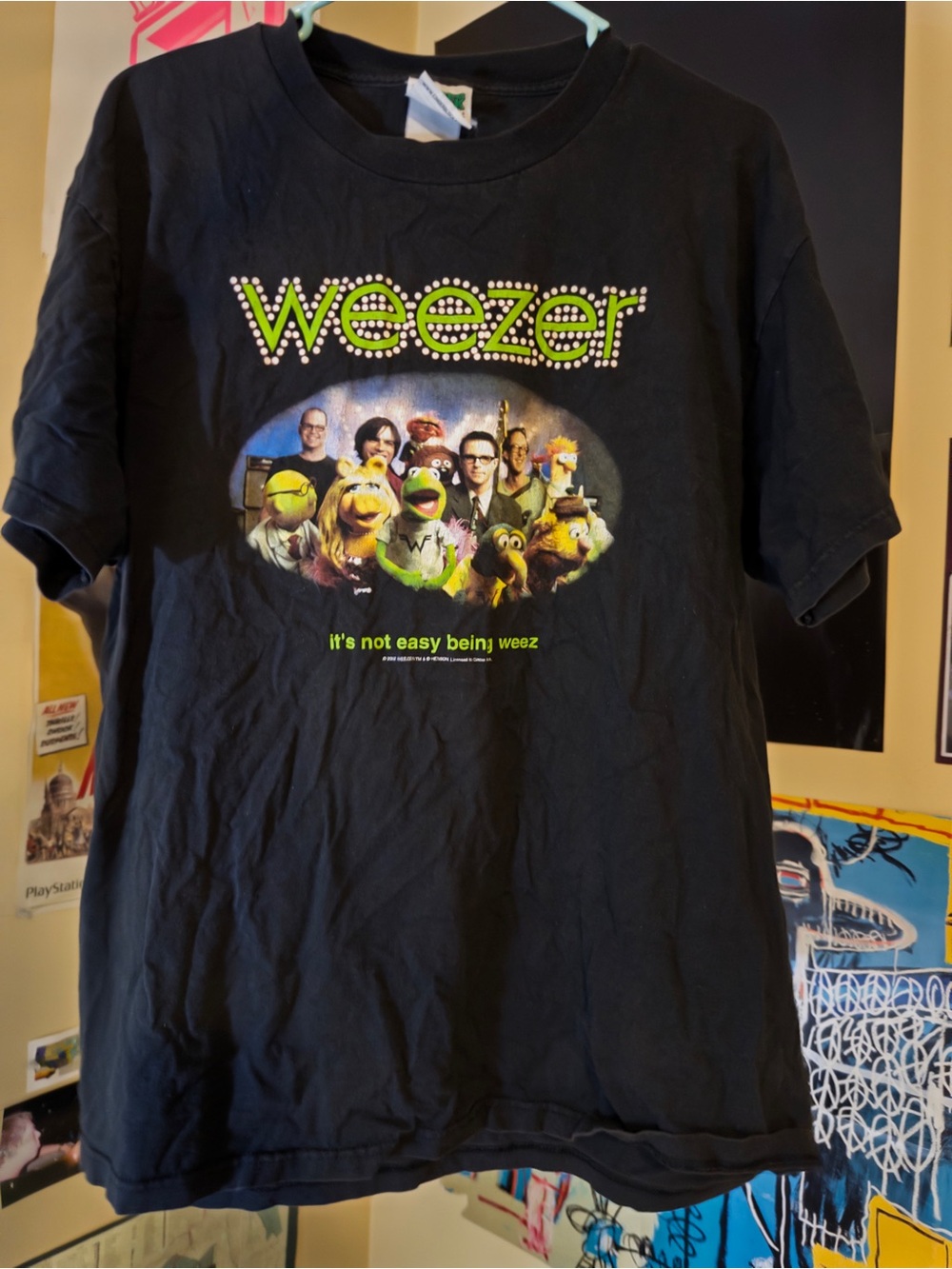 Vintage 2002 Weezer Muppets It’s Not Easy Band Tee Y2K Kermit